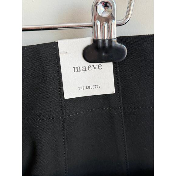 Maeve By Anthropologie The Colette Cropped Wide Leg Pants Black Womens 31 NWT - Picture 7 of 12